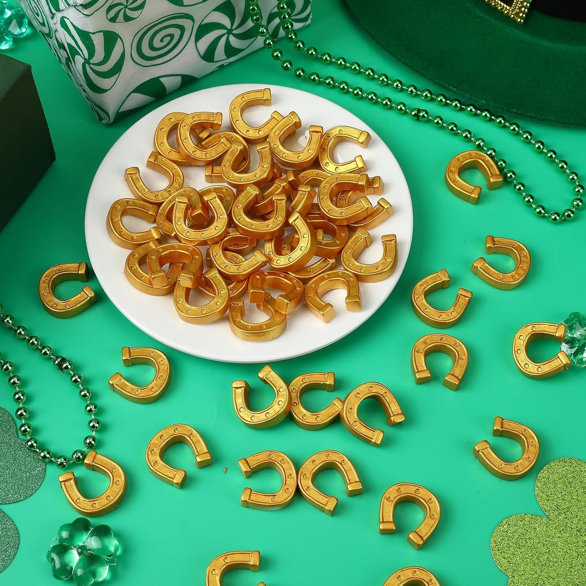 JUNEBRUSHS 50 Pcs Mini Pumpkins Fake Pumpkins Artificial Pumpkins - Horseshoe Style - image 2