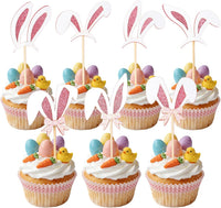12 black glitter Halloween bat cupcake toppers in 4 patterns on cupcakes - view 6