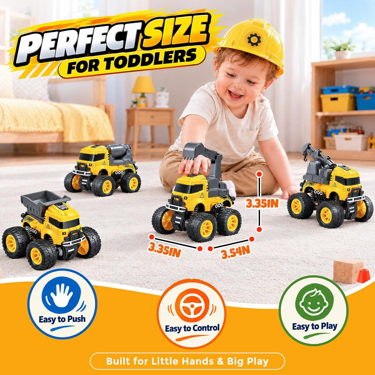 4 Pcs Construction Monster Truck Toys - image 4
