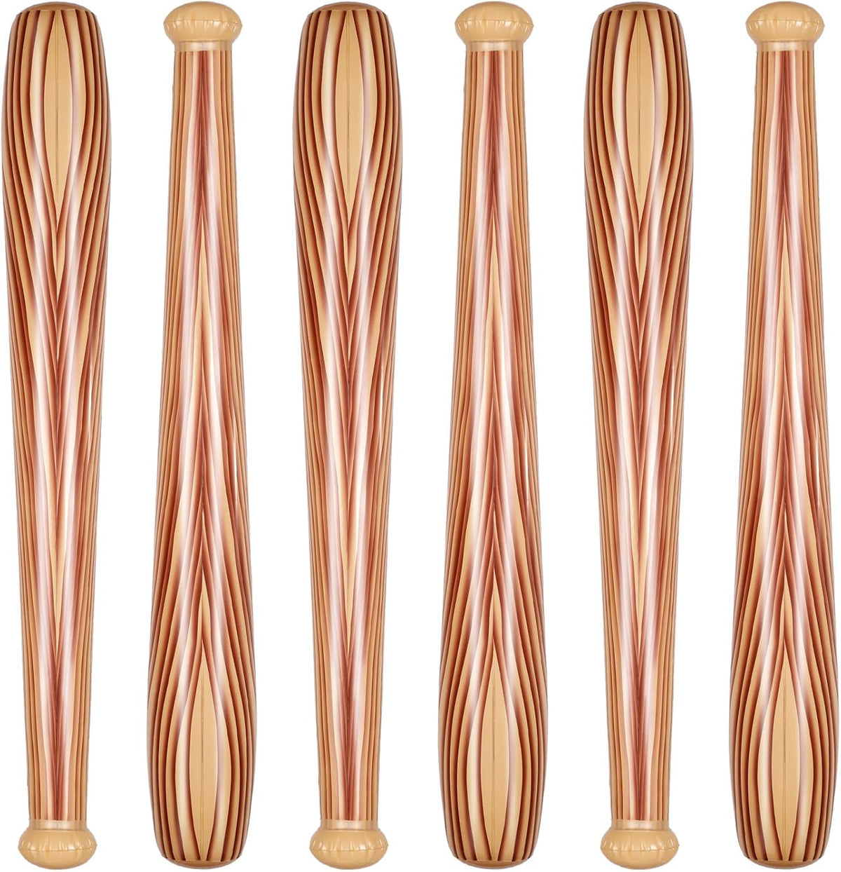 Sotiff inflatable baseball bats, 6-pack of 29.5 inch blow up bats in Wood color