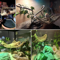 Bearded Dragon Hammock,Lizard Lounger Reptile Tank Hanging Plants Climbing Jungle Vines Flexible - Type：Triangular and rectangular hammock - image 4