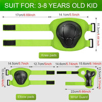 Toddler Kids Bike Helmet Set with Knee Elbow Pads - Green / Small: 20.1"-21.2"/51-54cm - image 2