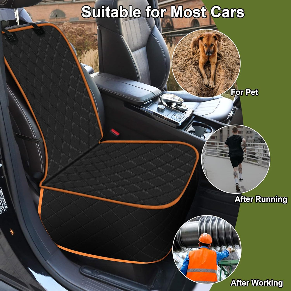 2 Packs Car Front Seat Cover for Dogs - 2 Pack-Orange / 2pack - image 2