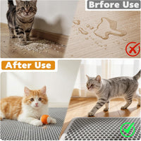 Cat Litter Mat 24"x15", Double Layer Waterproof Litterbox Mat - 30x24 Inch / Gray - image 3