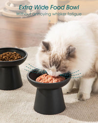 vancasso 2-Pack 6.2" Wide Elevated Cat Bowls - Black / Double Food Bowl Set - image 4