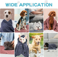 2 Pack Microfiber Dog Towels for Drying Dogs - Grey + Brown / 2-Pack - image 4