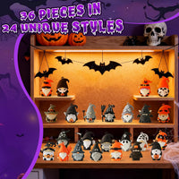 compareye 36 small Halloween gnome figures in black silicone - view 4