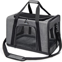 Wakytu TSA & Airline Approved Soft Pet Carrier for Cats/Dogs - 17.7"L x 11.0"W x 11.0"H / 1.0 Grey