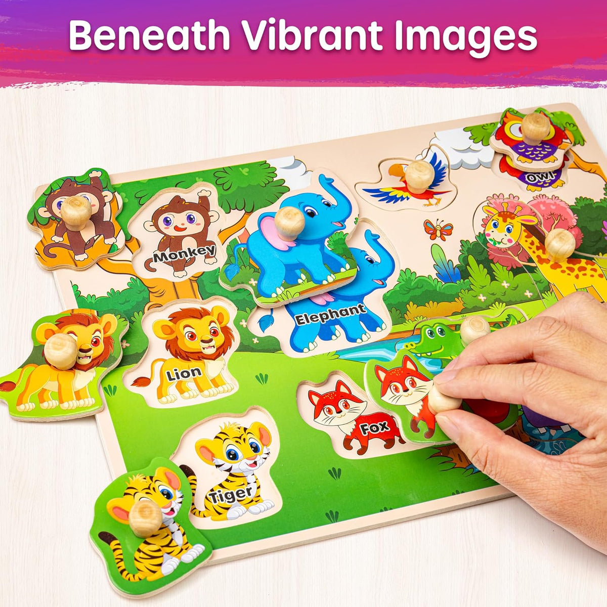 SYNARRY Wooden Puzzles for Toddlers 1-3 - image 3