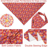 Summer Dog Bandana, UP URARA PUP Strawberry Triangle Bid Scarf for Medium Large Dogs, Cotton - Fall Floral B / S - image 3