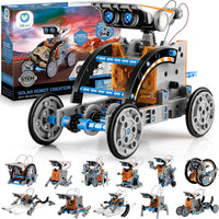 Sillbird 12-in-1 Solar Robot Building Kit STEM Gift for Boys Ages 8-13 – Fun for Kids & Family - 12in1-blue Grey