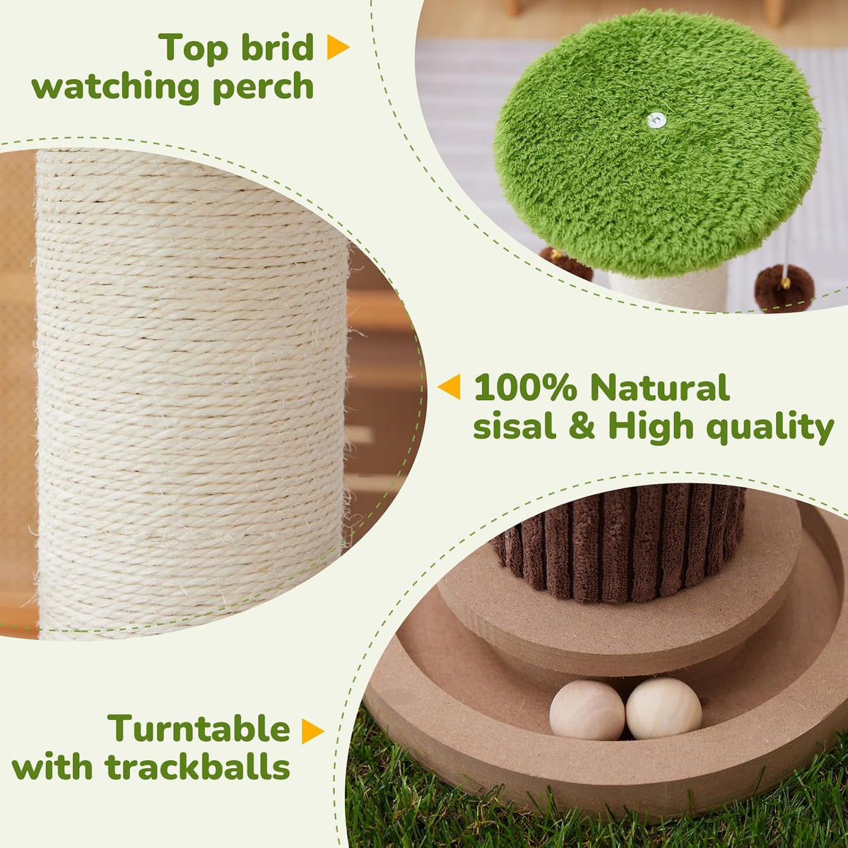 34" Tall Cat Scratching Posts - Green - image 3
