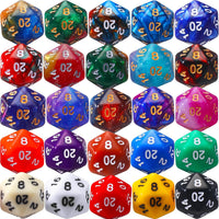 TecUnite 25 Pcs Polyhedral Dice Set, Transparent Mixed Color - Mix Color / 20 Sides - image 2