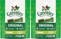 Greenies Original Teenie Natural Dental Care Dog Treats, 3 oz. Pack (11 Treats) (Pack of 2)