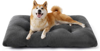 Bedsure Washable XL Dog Bed for Crate, Comfort Fluffy Pet Pillow - 35"L x 23"W x 3"Th (L-Crate) / Dark Gray
