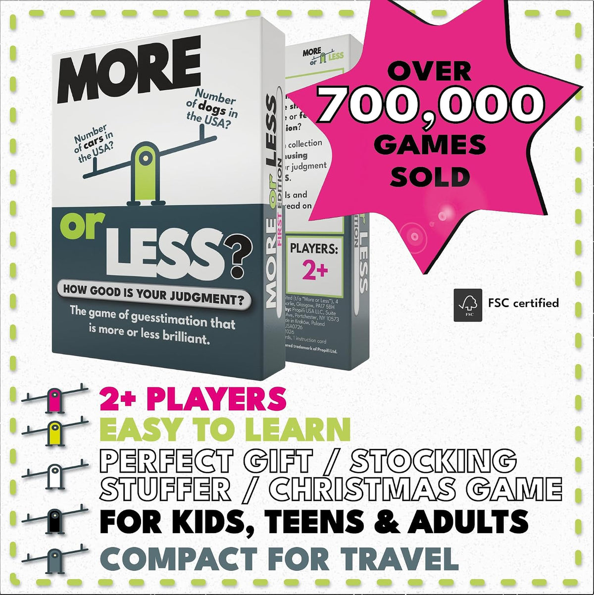 More or Less Card Game, Board Games for Adults & Teens, Age 12+ - image 2