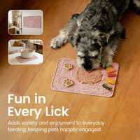OHMO Lick Mat for Dogs&Cats, Space Pattern, Camo&Sage Green - Sage Green&Coral / 9.8"L x 5.9"W - image 4