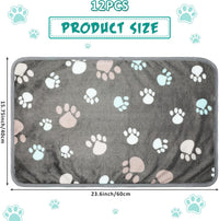Tegeme 12 Pcs Puppy Blanket for Litter Dog Cat - Dark Gray / 23 x 16 Inch - image 2