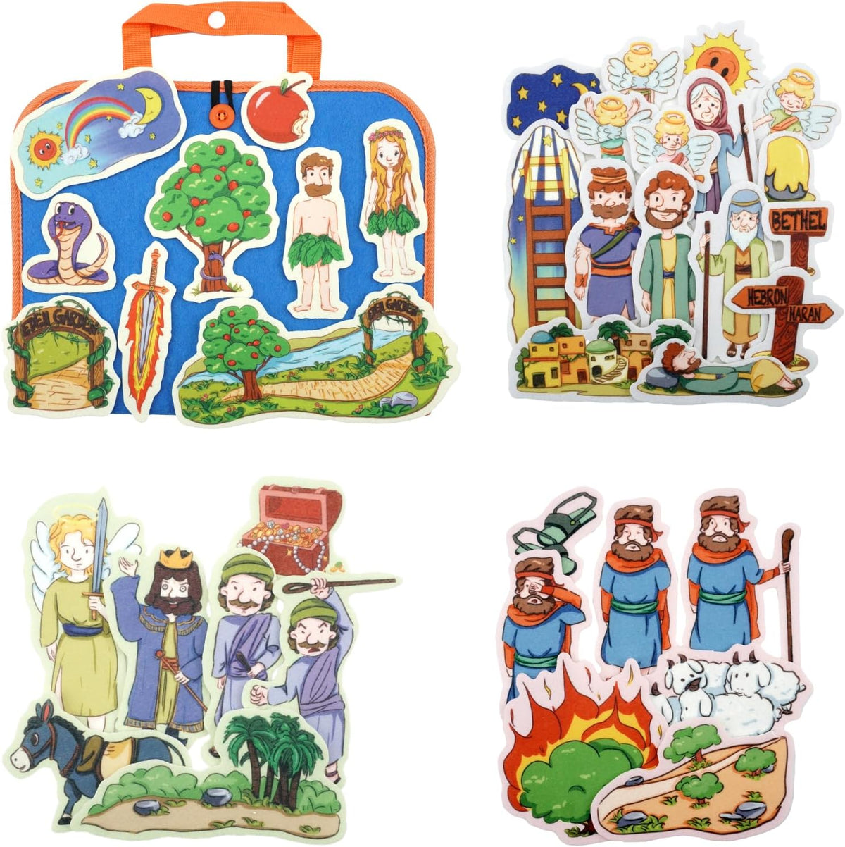 CHEFAN Noah's Ark Felt Board Bible Stories - Adam and Eve & Other 3 Bible Stories Set
