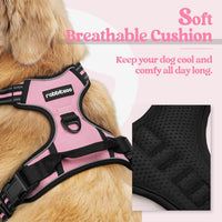 rabbitgoo Dog Harness, No Pull for Large Dogs with 2 Leash Clips - Large / Pink - image 2