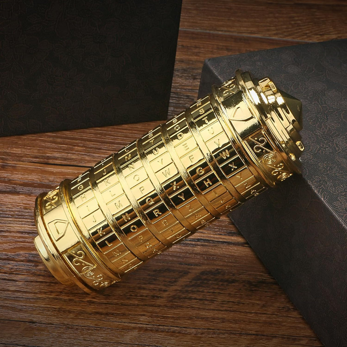 FUNDASTIC Da Vinci Code cryptex puzzle box in zinc alloy with five letter rings - view 13