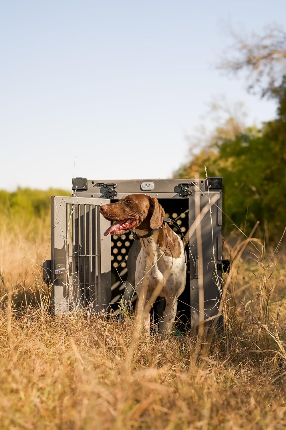 K9 Kennel Boss Aluminum Collapsible Dog Crate - Gray / 41.6"L x 29.7"W x 33.9"H - image 2