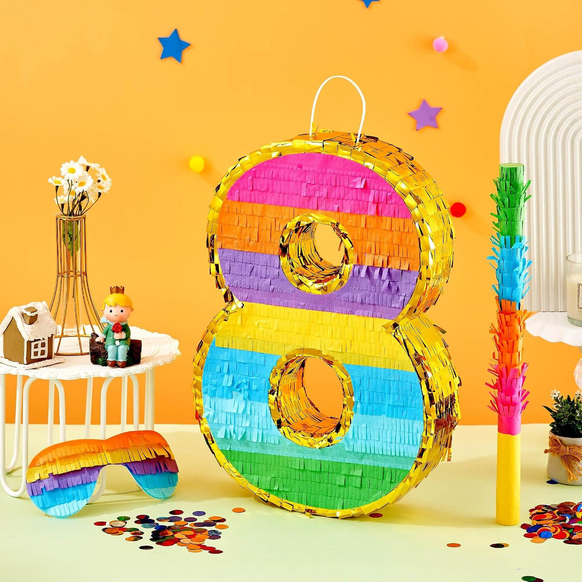 Rainbow Number 5 Pinata for 5th Birthday Party Decorations - 8 - image 4