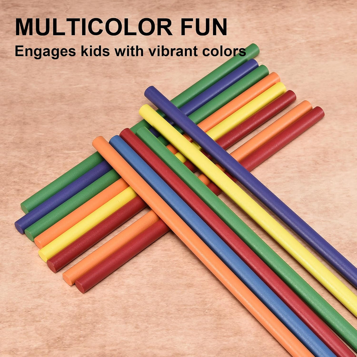 DOMG 60 pack rhythm sticks for kids in six bright colors, 12 inch birch lummi sticks - view 8