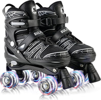 SULIFEEL Adjustable Kids Roller Skates, Light up Wheels – Fun for Kids & Family - C Spider Black / Small - Little Kid