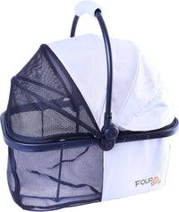 Full-Window pet Stroller 4 Wheels for Cats & Dogs - with Detachable Basket / White+Black - image 3