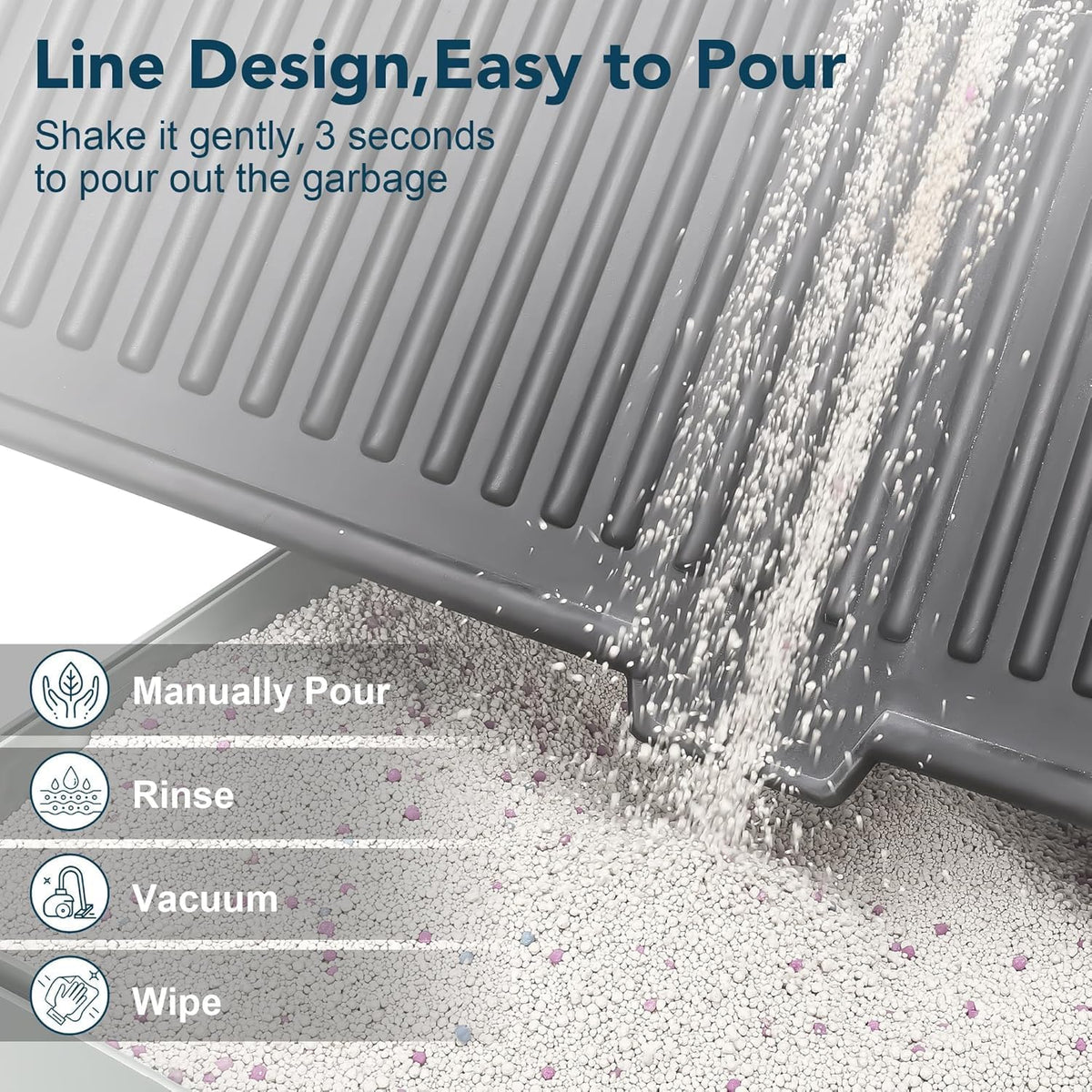 UPSKY Large Cat Litter Mat 31" x 24" Waterproof and Washable - 1.Black - image 4