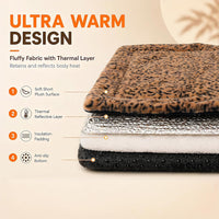 Self Warming Cat Pad for Cats and Dogs - 22 x 18 inch / Brown/Black - image 4