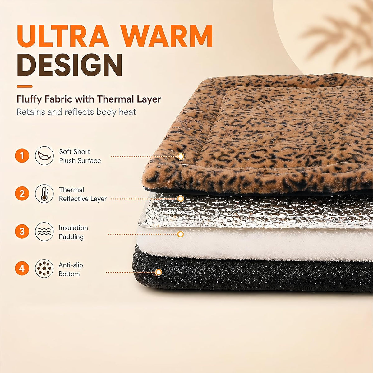 Self Warming Cat Pad for Cats and Dogs - 22 x 18 inch / Brown/Black - image 4