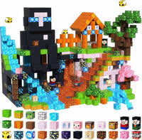 GraceDuck 300 PCS Magnetic Blocks, Magnetic Building Blocks - 200pcs Forest Volcano Eruption