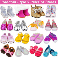 Ecore Fun 9 pairs of 18 inch doll shoes including snow boots, sandals and slippers - view 2