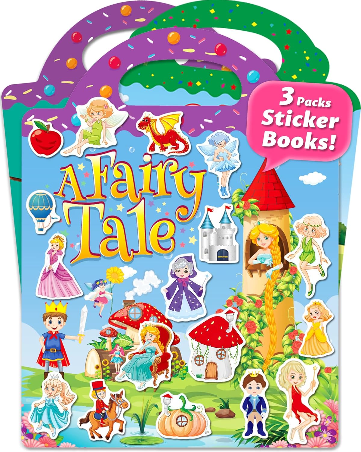 Walenced Reusable Sticker Book, Stickers for Kids - Fairy+Farm+Animal