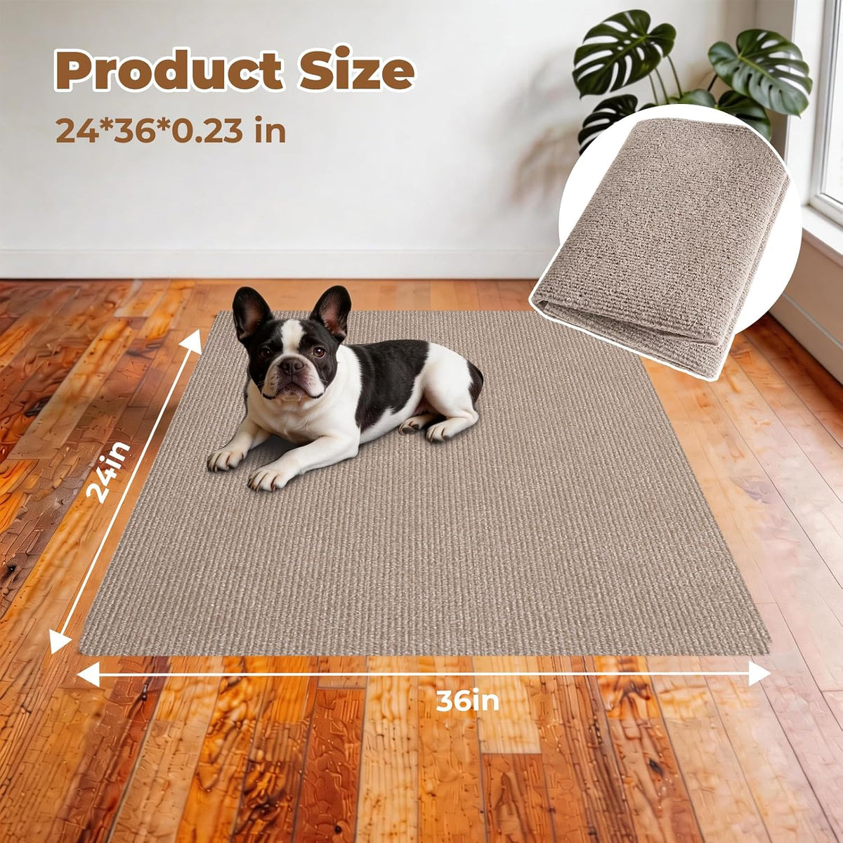Dog Crate Mat, 24 in X 36 in Dog Playpen Mat Kennel Mat – Essentials for Dogs - Brown / 36"L x 24"W - image 4