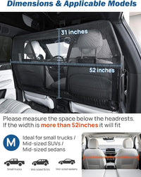 JOYTUTUS 52" Wide Dog Car Barrier with Removable Visual Window - Medium 52"*31" - image 4