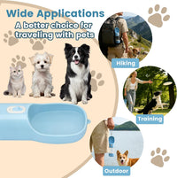 Portable Dog Water Bottle with Food Container Dishwasher Safe-Pink – Essentials for Dogs - Blue - image 4