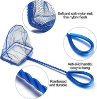 Mogoko 2 Pack Aquarium Net Fish Net Small Net Multi-Size Fine Mesh - 2. Blue / 4 Inch - image 3