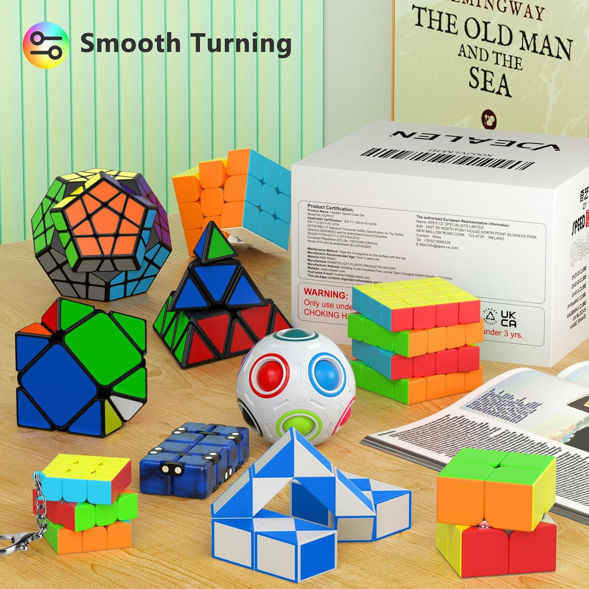 Vdealen Speed Cube Set, 2x2 4x4 Pyramid Mirror Dodecahedron Magic Cube Pack, Puzzle Cube Bundle - 11 Pack-Cube Set - image 3