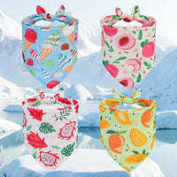 PUPTECK Dog Cooling Bandanas 4pcs Outfit - Ice Cream(Cooling Fabric) / Large (24"x17"x17")