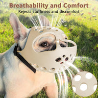 English Bulldog Muzzle, Soft Short Snout Dog Muzzle Stops Biting – Essentials for Dogs - Khaki / XL（Head 20-22½"） - image 2