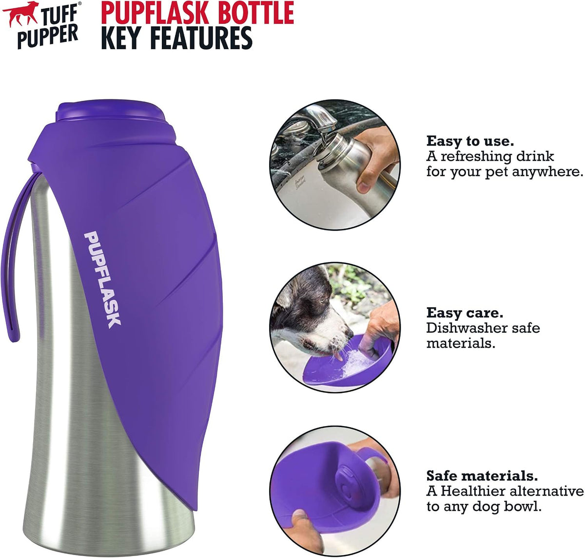 PupFlask Large Dog Water Bottle - 27 Ounce / Ultra Violet - image 2