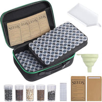 Seed Storage Box, Portable Seed Saving Box, Sturdy Seed Organizer Kit Seed Envelopes Funnel Label, Seed Container for Flower Plants Vegetable Seed, L-120 Slots