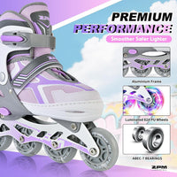 2PM SPORTS Adjustable Inline Skates for Kids, Youth and Adults – Fun for Kids & Family - F Violet / Large - Youth (4.5-8 US) - image 4