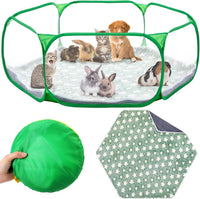 Guinea Pig Playpen with Mat Small Animal - Green / Star