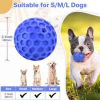 DISSKNIC Indestructible Squeaky Dog Ball, Relieves Anxiety - Large / Blue - image 2