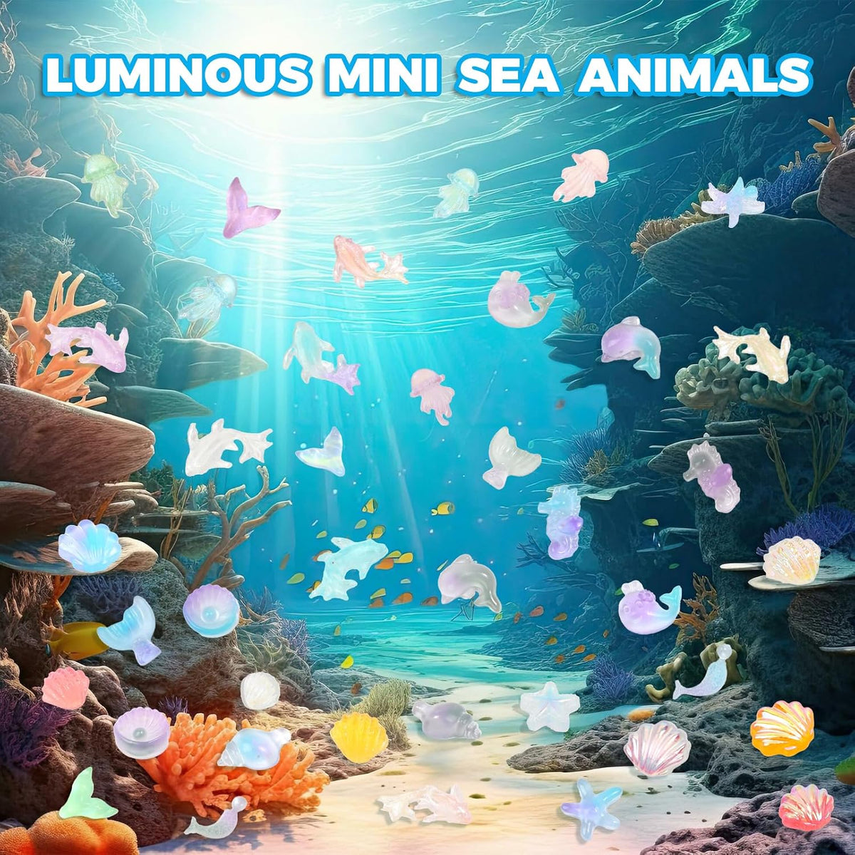 200pcs Mini Resin Ladybug Decor Tiny Ladybug for Crafts Dollhouse - 300pcs Luminous Mini Ocean Animals - image 2