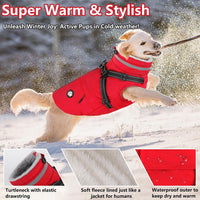 Dogcheer Dog Winter Coat with Harness - Red / X-Small(Chest:13.3", Back:9.8" Neck:10.2") - image 3